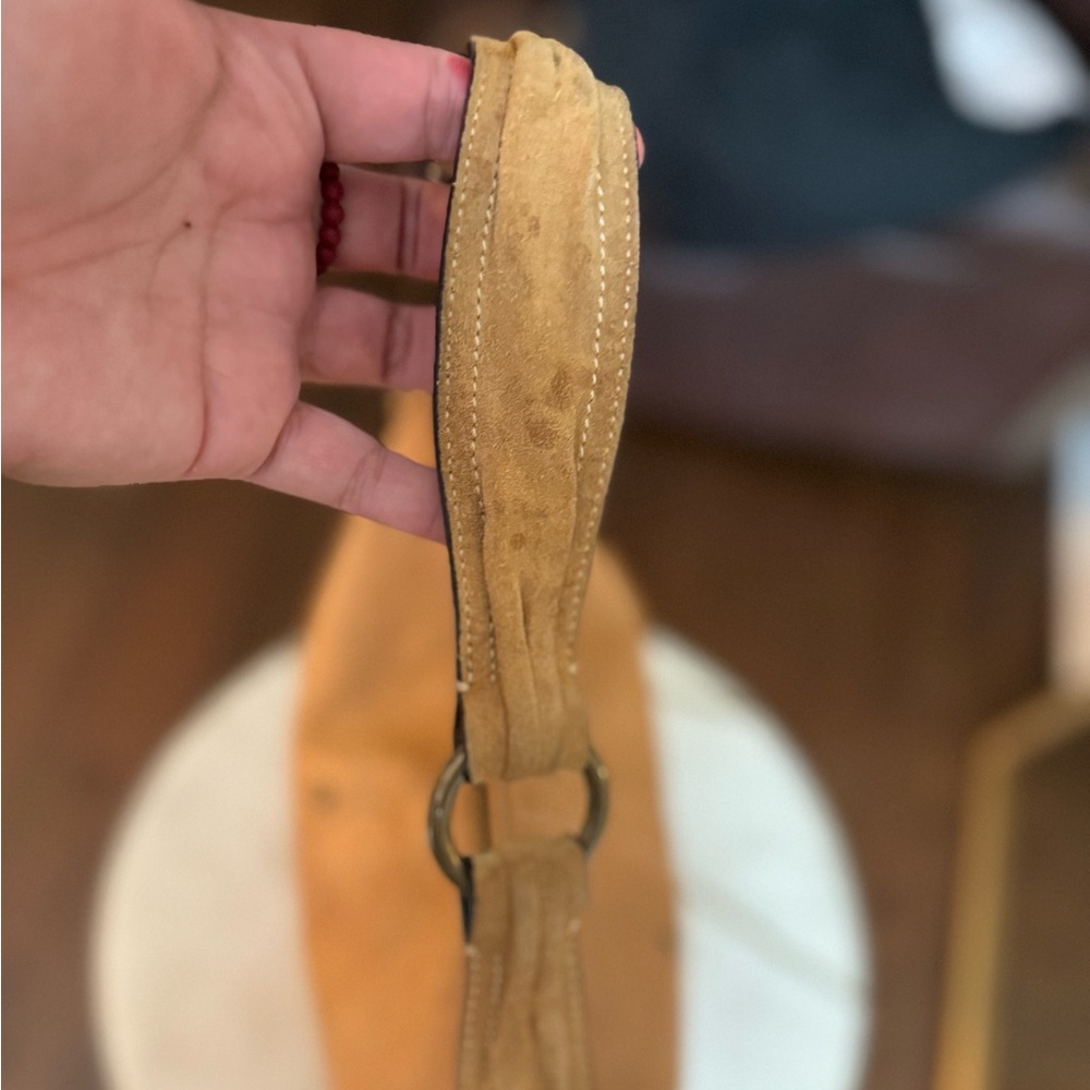 Coach Soho Hobo Vintage Tan Studded Crystal Shoulder Bag Suede Strap - Picture 7 of 9